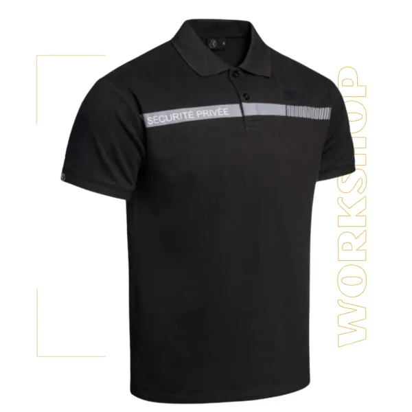 Polo de Sécurité Noir Manches Courtes