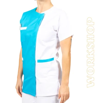 TUNIQUE TALIA BICOLORE BLANC/TURQUOISE