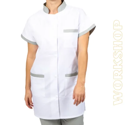 Tunique TELMA COL MAO BLANC/GRIS CLAIR