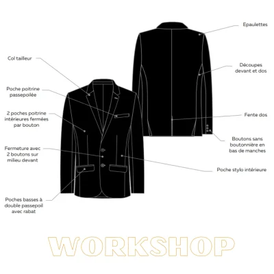 KONTIR VESTE DE COSTUME POUR HOMME MARINE