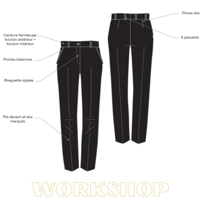 TARRAZU PANTALON DE COSTUME POUR FEMME MARINE