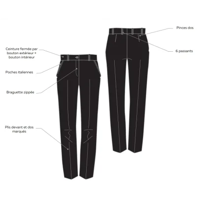 TARRAZU PANTALON DE COSTUME POUR FEMME NOIR