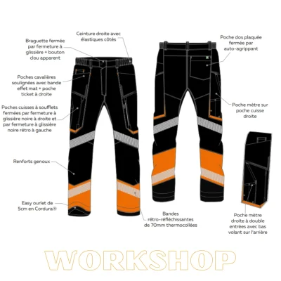 HEMERA PANTALON - NOIR / ORANGE FLUO