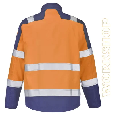 ABRA BLOUSON MULTIRISQUES - ORANGE FLUO / BLEU MARINE