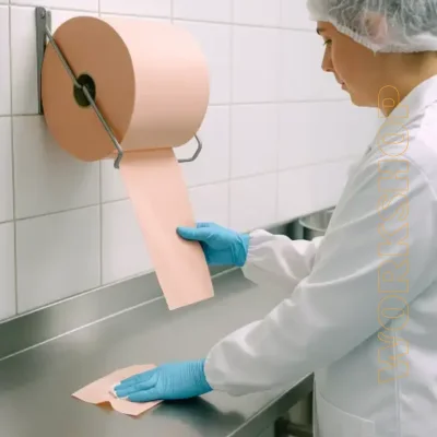 Bobine d'essuyage orangée  21x30cm lot de 2