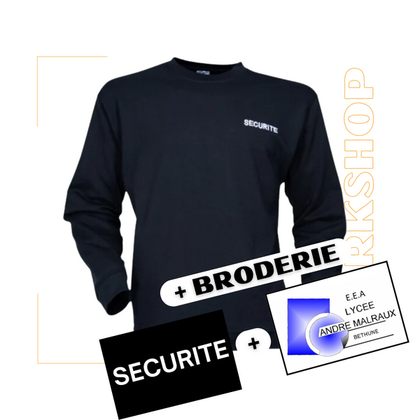 Sweat noir - New Supreme + Broderie x2