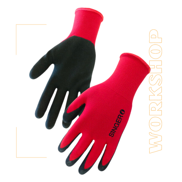 Lot de 10 paires de gants de protection polyester enduit de latex